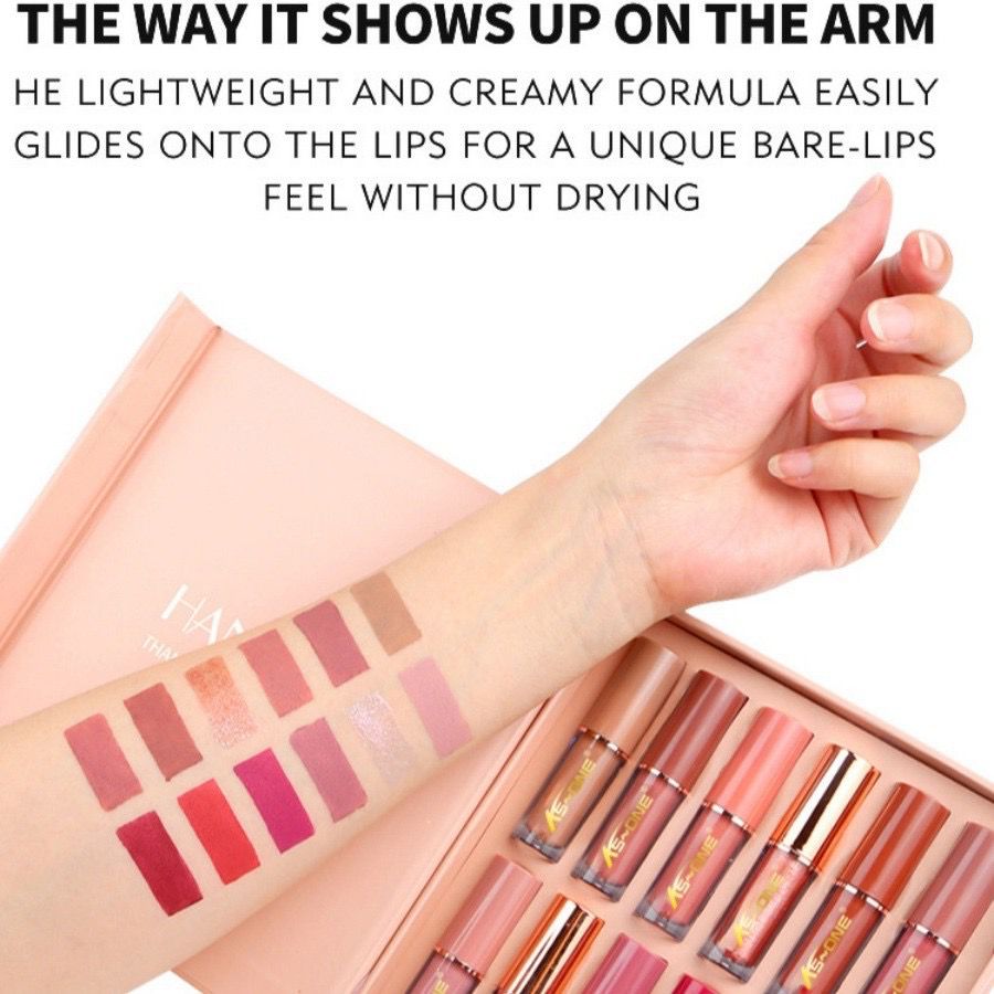 KS-ONE 12 Colors Matte Liquid Lipstick & Lip Gloss Set 2.5ml*12pcs - image 3