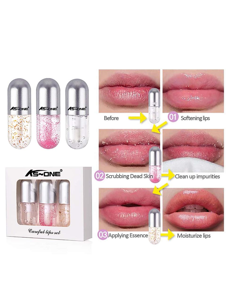 Miss Beauty New Lip Care 3-step Set, Including Lip Scrub, Moisturizing Lip Gloss And Lip Balm For Girls and For Women - image 5