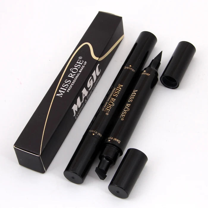 Miss Rose Makeup Liquid Black Seal Eyeliner Pencil Quick Dry Waterproof With Stamp