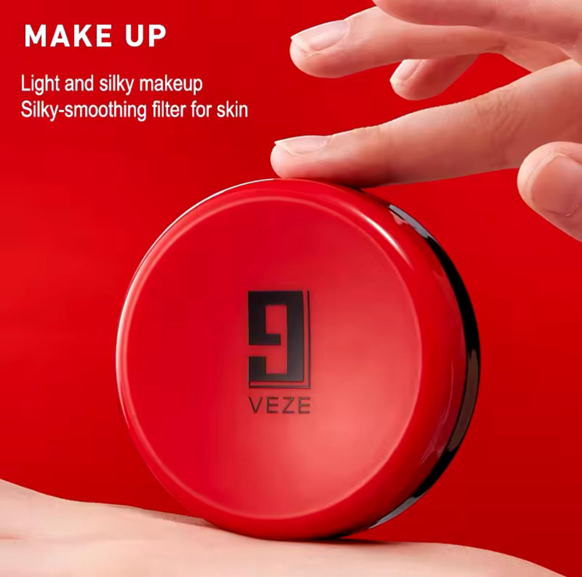 VEZE Red Air Cushion Foundation BB CC Cream - Lightweight, Long-lasting Coverage