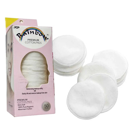 50 pcs Rainbow Makeup Removal Cotton Pads Set for grils for women