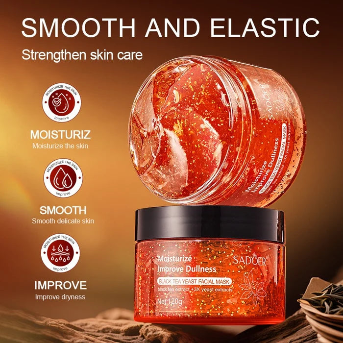 SADOER Black Tea Yeast Facial Mask 120g | Moisturizing, Nourishing & Skin Smoothing Face Mask