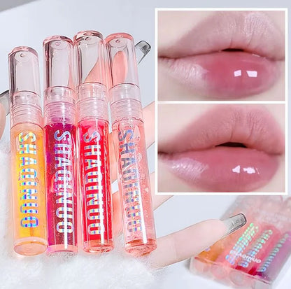 SHAQINUO Moisturizing Jelly Lip Gloss, Clear Glitter Lip Oil Set Long Lasting, Non-sticky, Sexy Lips Glaze, Crystal Liquid Lipstick