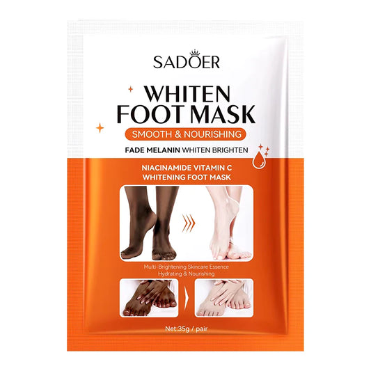 SADOER Vitamin C Skin Care Dark Skin Lightening & Whitening Moisturizing Foot Mask Moisture Soft Hyaluronic Acid Dark Knuckle Foot Mask 35g