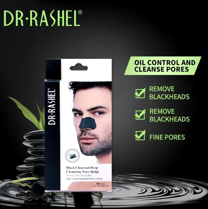 Dr.Rashel 6 Strips Black Charcol Deep Cleansing Nose Strips Nose Mask For Men