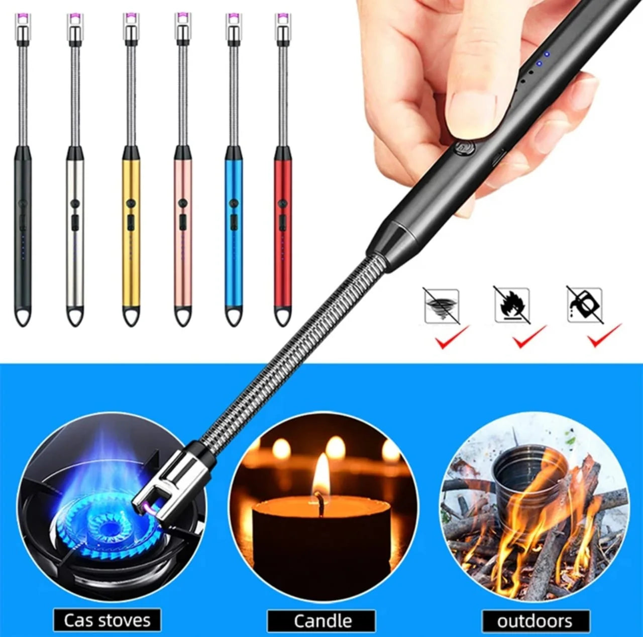 USB Rechargeable Flexible Electric Lighter Atomic Plasma Spark Lighter