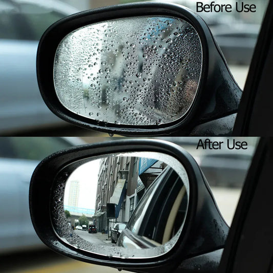 2 PCS Rainproof Car Rear View Mirror Film, Side Mirror Film Drive Safely HD Clear Nano Coating waterproof