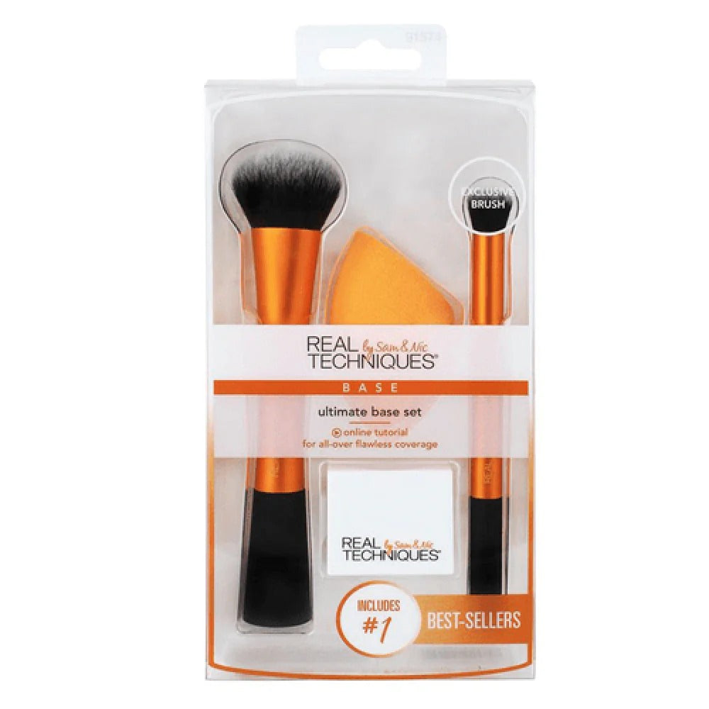 Real Techniques Gold Eye Brush Set: Precision Tools for Flawless Eye Makeup Application.