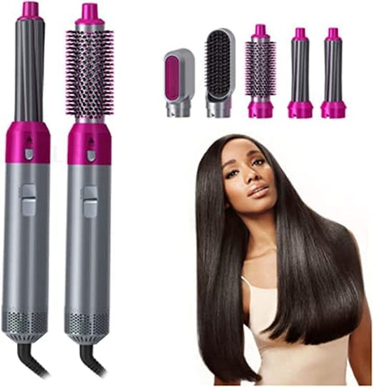 5 In 1 Electric Blow Dryer Comb Hair Curling Wand Detachable Brush Kit Negative Ion Straightener Hair Curler