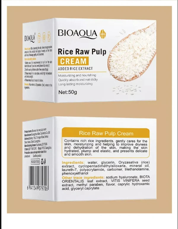 BIOAQUA RICE RAW Pulp Moisturizing Face Cream 50g