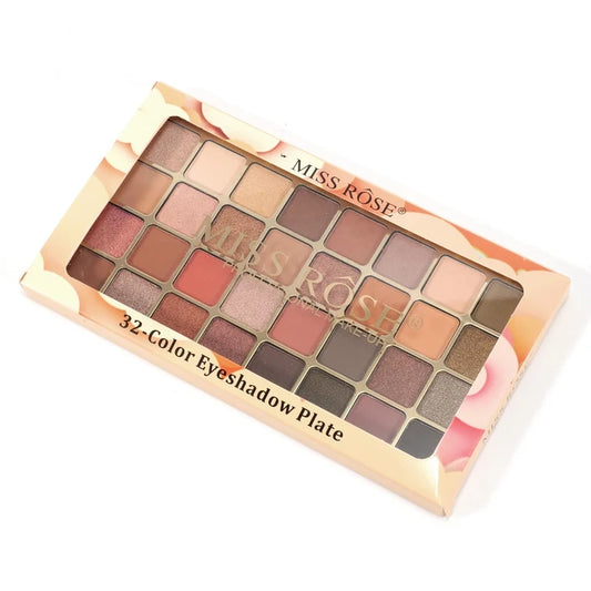 Miss Rose 32-Color Eyeshadow Palette – Matte & Shimmer Soft Glam Shades | Professional Makeup Kit