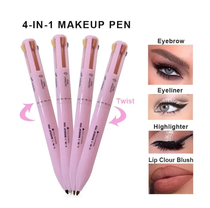 Miss 4in1 Makeup Pen Eyeliner Lip Liner Eyebrow Pencil HighlighterGosh Super Cute Highlighter | Shimmer Highlighter Powder | Face Glow Highlighter Makeup (Copy)