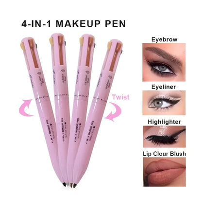 Miss 4in1 Makeup Pen Eyeliner Lip Liner Eyebrow Pencil HighlighterGosh Super Cute Highlighter | Shimmer Highlighter Powder | Face Glow Highlighter Makeup (Copy)