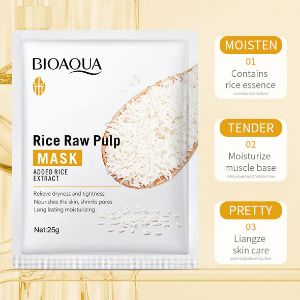 BIOAQUA Rice Raw Pulp Moisturizing Face Sheet Mask