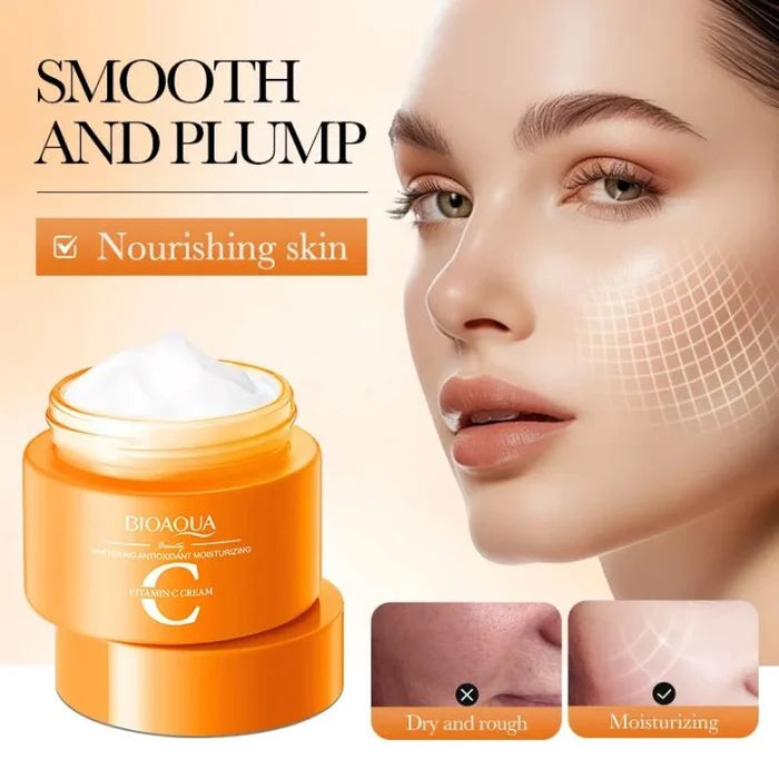 Bioaqua Vitamin C Face Cream Whitening Moisturizing Brighten Nourishing Refreshing Improve Dull Skin Face Whitening Cream 60g