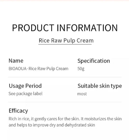 BIOAQUA RICE RAW Pulp Moisturizing Face Cream 50g