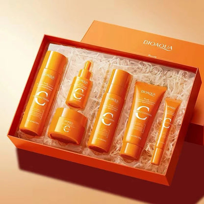 BIOAQUA 6 Pcs Vitamin C Skin Care Set Whitening Brightening & Moisturizing Skin Care Whitening Facial Kit
