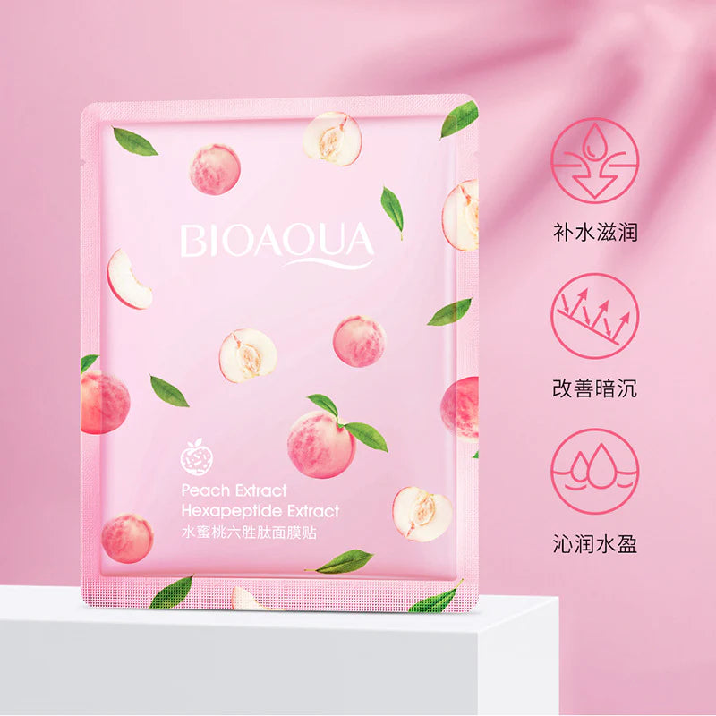 BIOAQUA Peach Extract Hexapeptide Facial Mask