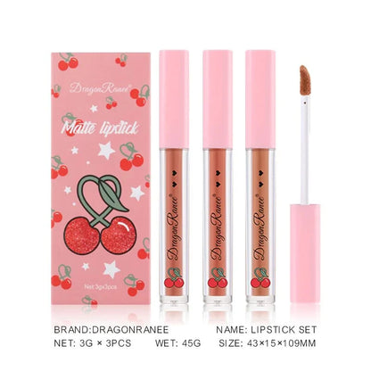 Dragon Ranee 3pcs Matte Lip Gloss Set