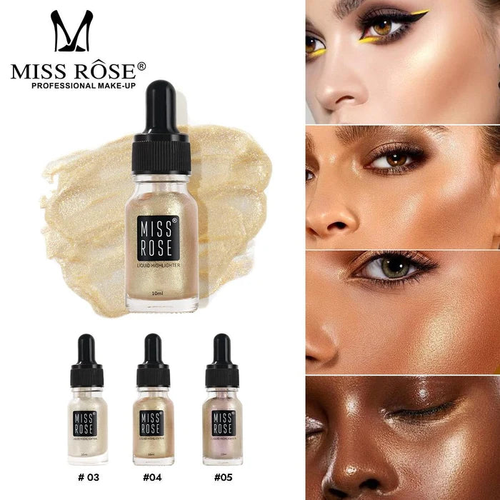 Miss Rose Professional Makeup High Beam Liquid Glitter Highlighter 10ml