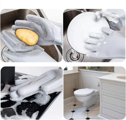 Magic Silicone Washing Scrubbing Gloves