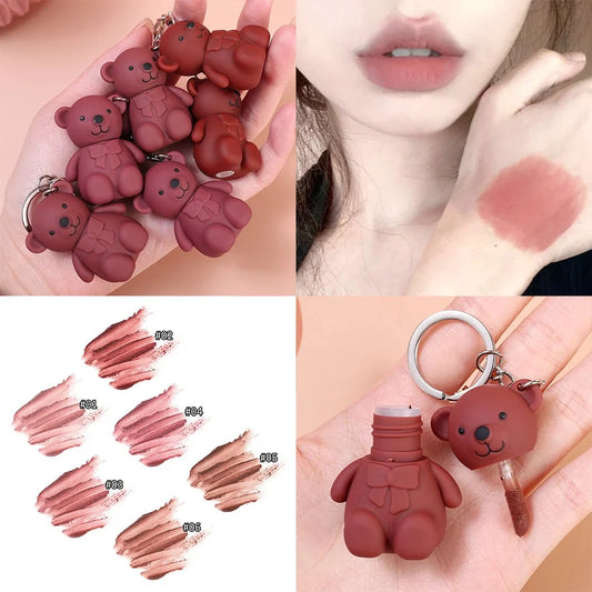 Mocuallure New Bear Keychain Style Trendy LIP GLOSS MATTE MAKE UP YOUR LIPS