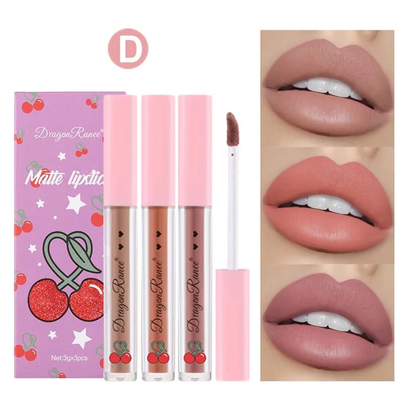 Dragon Ranee 3pcs Matte Lip Gloss Set