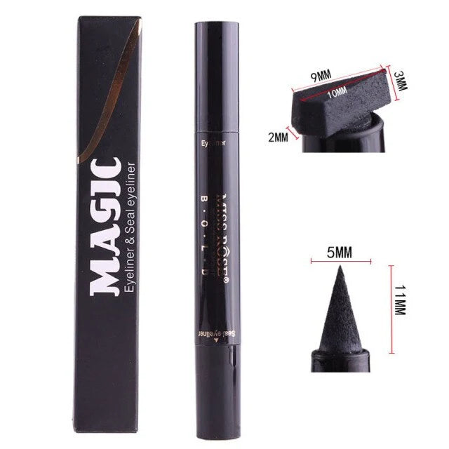 Miss Rose Makeup Liquid Black Seal Eyeliner Pencil Quick Dry Waterproof With Stamp