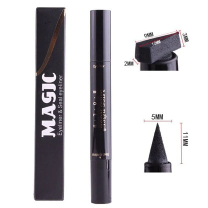 Miss Rose Makeup Liquid Black Seal Eyeliner Pencil Quick Dry Waterproof With Stamp