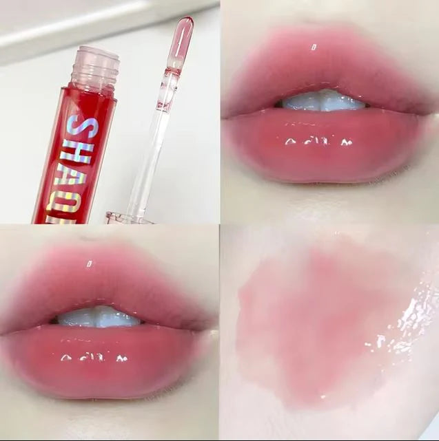 SHAQINUO Moisturizing Jelly Lip Gloss, Clear Glitter Lip Oil Set Long Lasting, Non-sticky, Sexy Lips Glaze, Crystal Liquid Lipstick