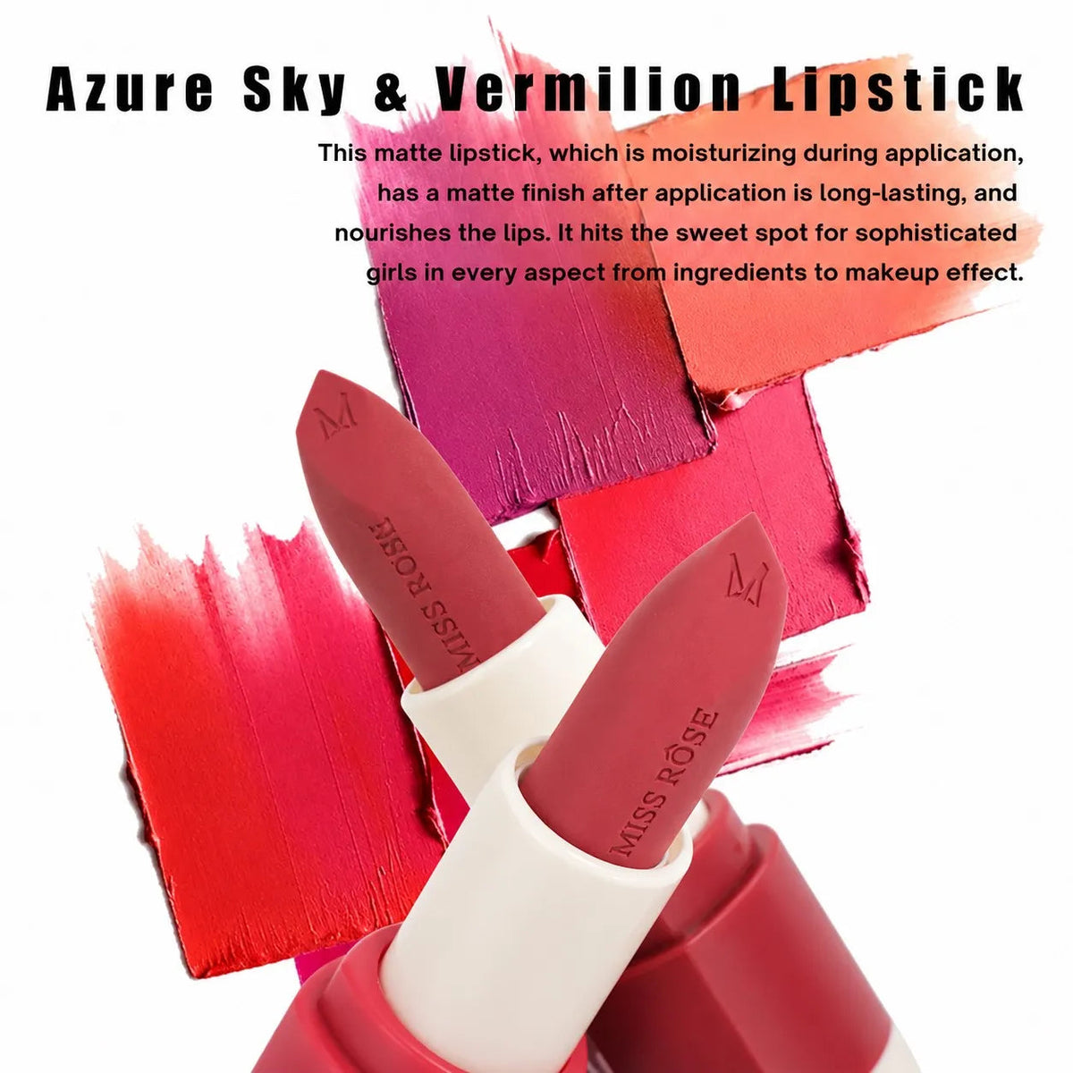 Miss Rose Azure Sky & Vermilion Lipstick - image 7