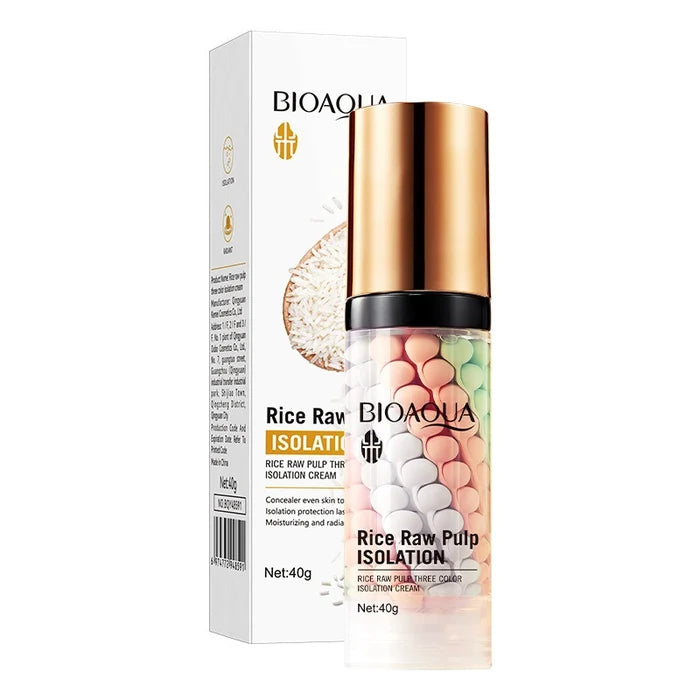 BIOAQUA Rice Raw Pulp Three Color Isolation Cream 40g – Color-Correcting Makeup Primer