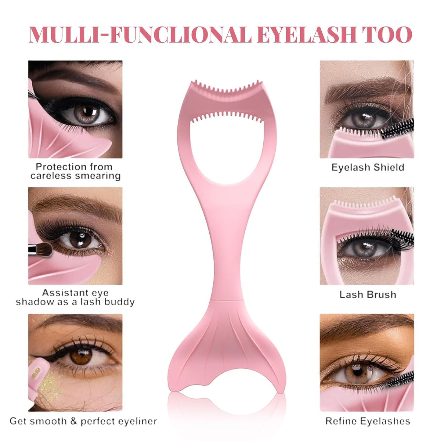 Multifunction Silicone Eyelash Eyeliner Upper Lower Eye Lash Mascara Guard Applicator Tool