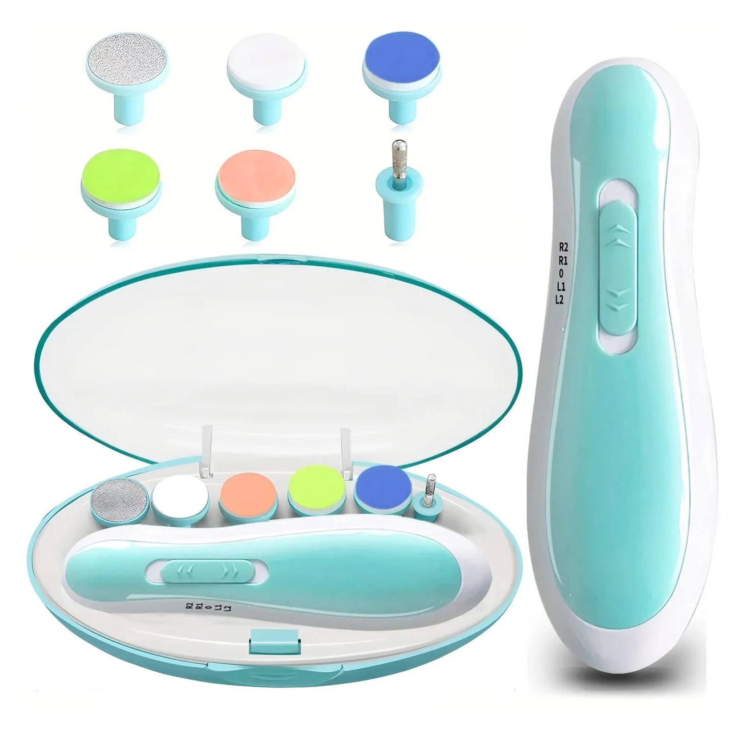 6-in-1 Baby Nail Kit LED Light Feature Portable Design