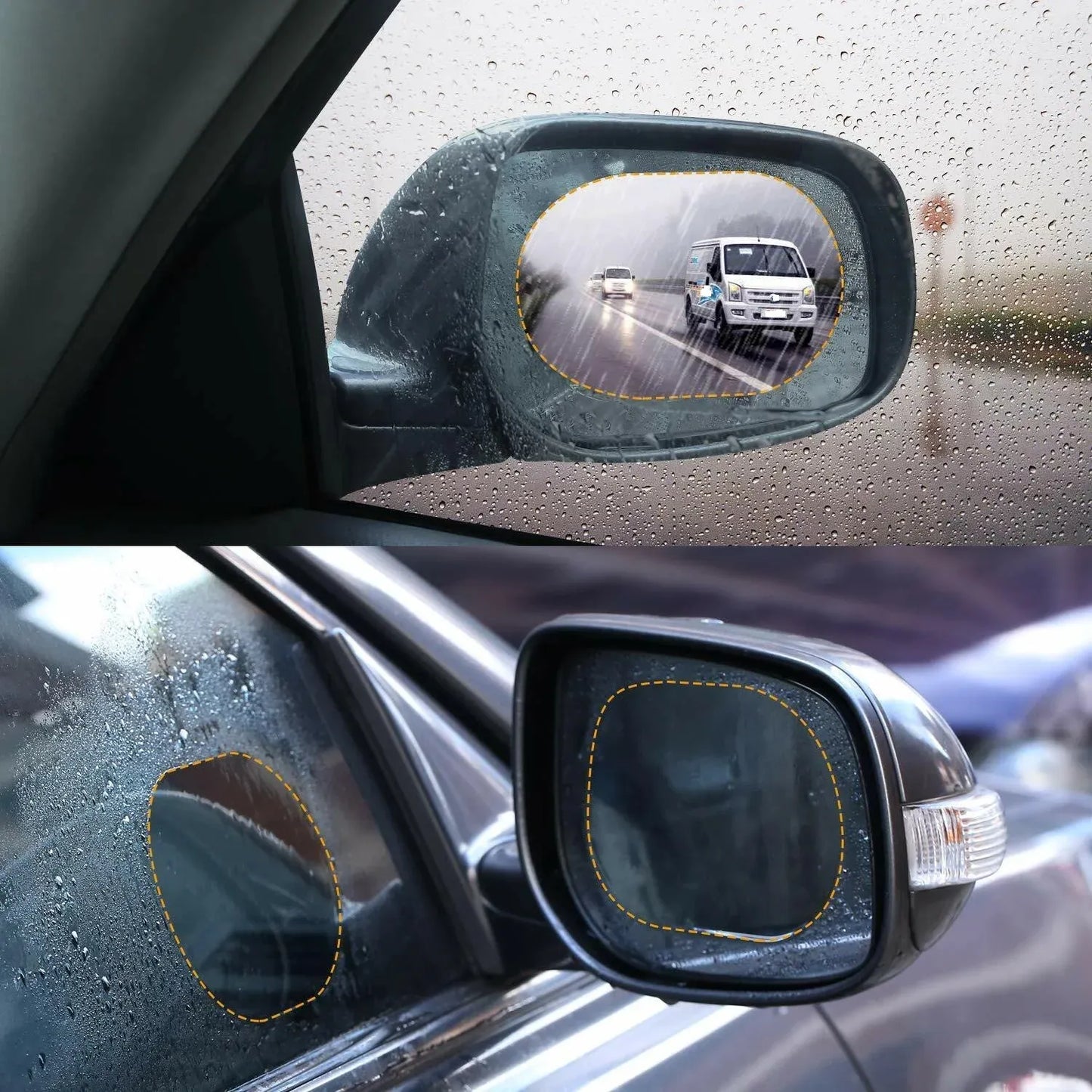 2 PCS Rainproof Car Rear View Mirror Film, Side Mirror Film Drive Safely HD Clear Nano Coating waterproof