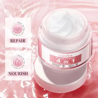 Sadoer Hyaluronic Acid Nicotinamide 4 In 1 Whitening Nourishing Firming Anti Wrinkle Skin Vitamin C, E Face Cream