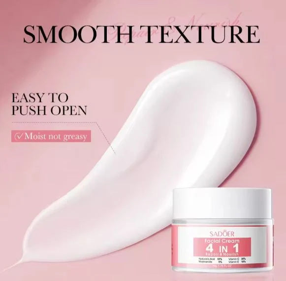 Sadoer Hyaluronic Acid Nicotinamide 4 In 1 Whitening Nourishing Firming Anti Wrinkle Skin Vitamin C, E Face Cream