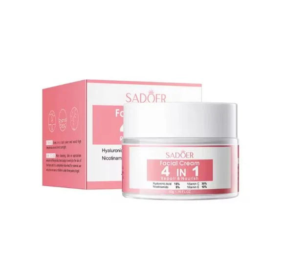 Sadoer Hyaluronic Acid Nicotinamide 4 In 1 Whitening Nourishing Firming Anti Wrinkle Skin Vitamin C, E Face Cream