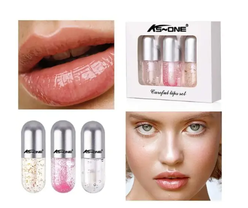 Miss Beauty New Lip Care 3-step Set, Including Lip Scrub, Moisturizing Lip Gloss And Lip Balm For Girls and For Women