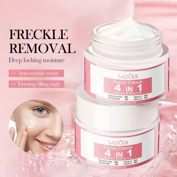 Sadoer Hyaluronic Acid Nicotinamide 4 In 1 Whitening Nourishing Firming Anti Wrinkle Skin Vitamin C, E Face Cream