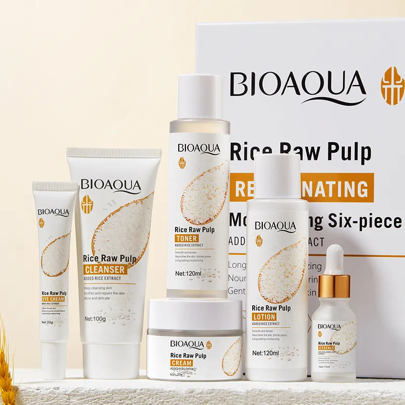 6 Step BIOAQUA Rice Raw Pulp Facial Skin Care Set