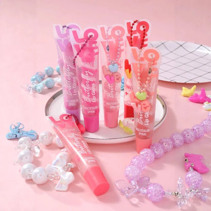 HUDAMOJI Butterfly Love Multicolor Spiral Lip Gloss Set