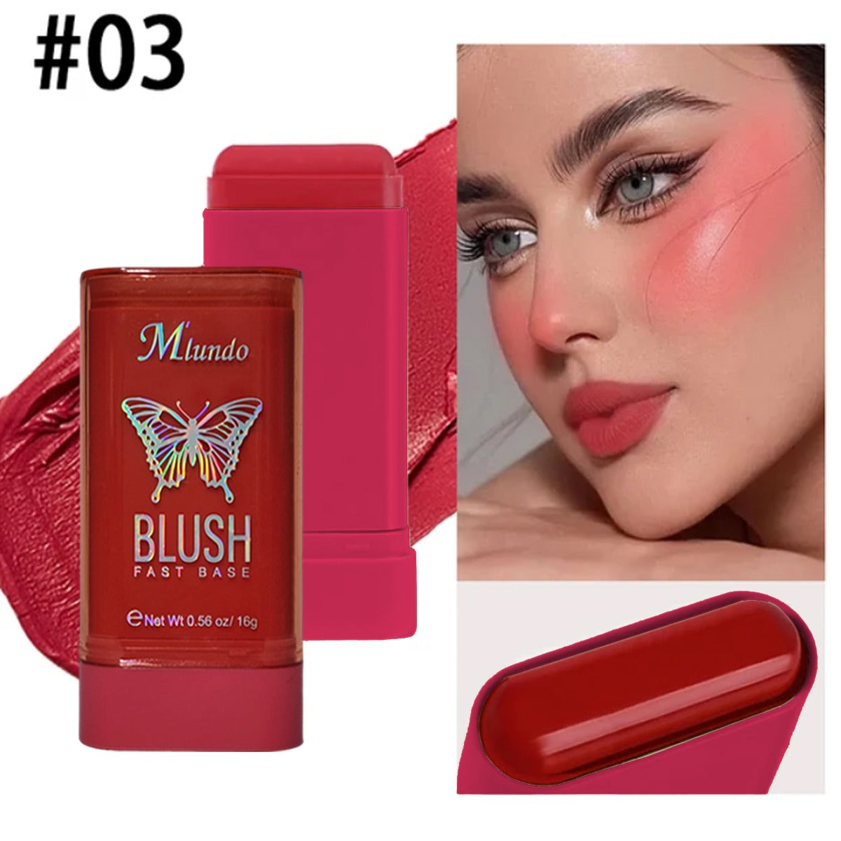 3pcs On The Glow Blush Stick Cheek Lip Tinted Mosturised Blush Stick Highlight Stick (Copy)