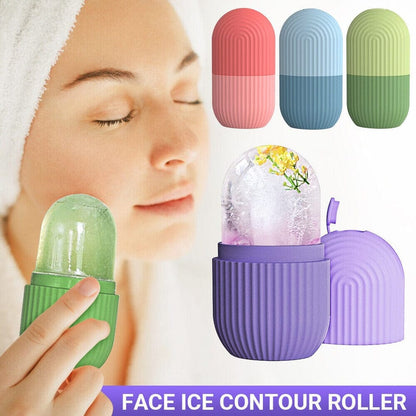 Silicone Ice Face Roller - Contouring Massager for Acne Reduction and Skin Care