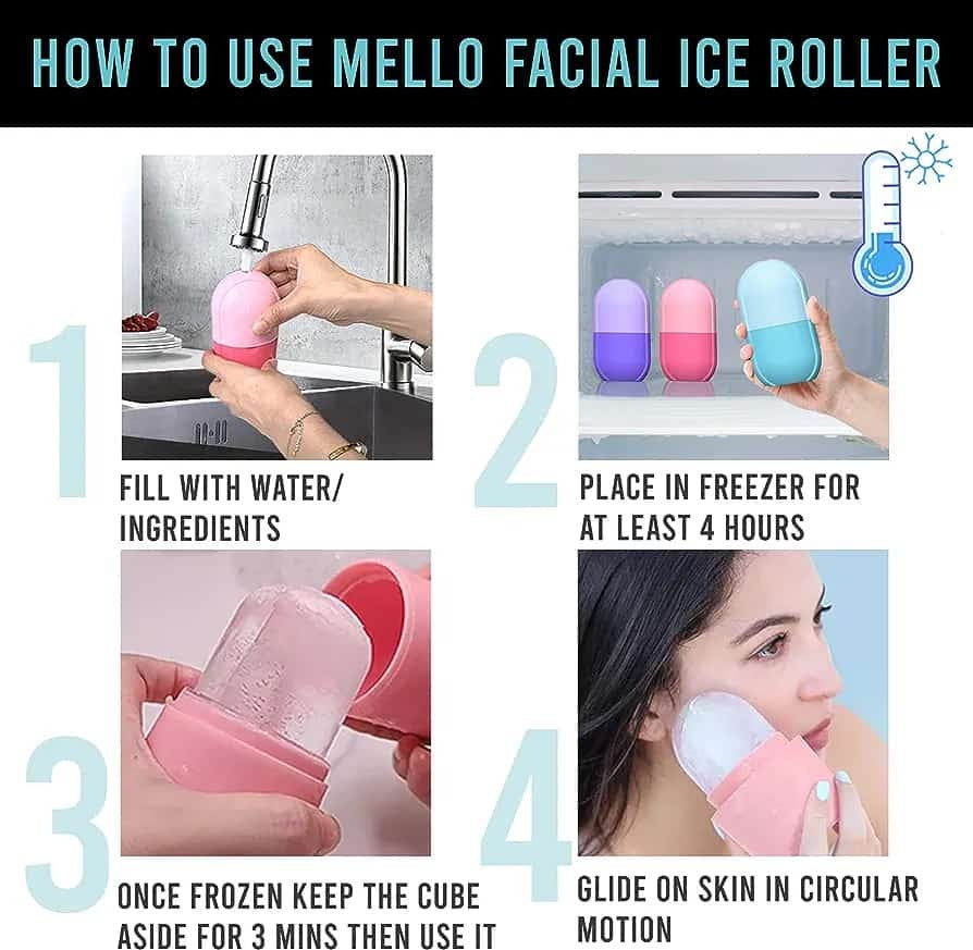 Silicone Ice Face Roller - Contouring Massager for Acne Reduction and Skin Care