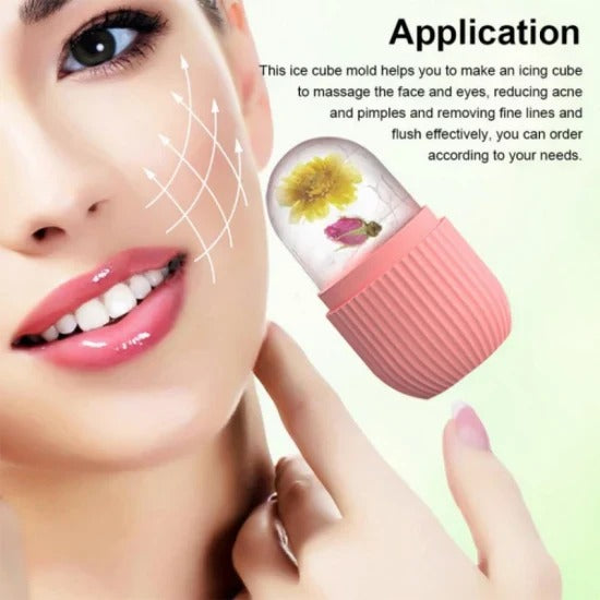 Silicone Ice Face Roller - Contouring Massager for Acne Reduction and Skin Care