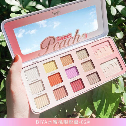 Biya Sweet Peach 12 Color Highlighter Shimmer Eyeshadow Palette