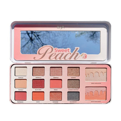 Biya Sweet Peach 12 Color Highlighter Shimmer Eyeshadow Palette