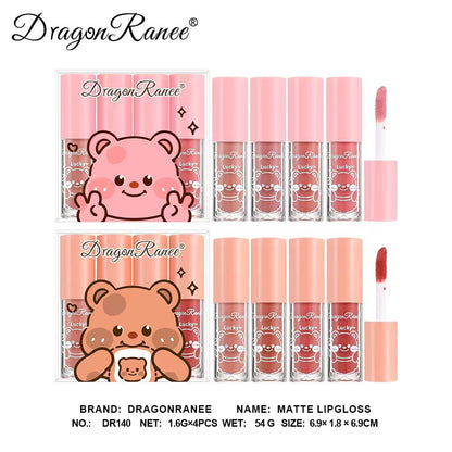 Dragon Ranee Long Lasting Lip Stain Set of 4 Lip gloss Waterproof Lip Color Kit