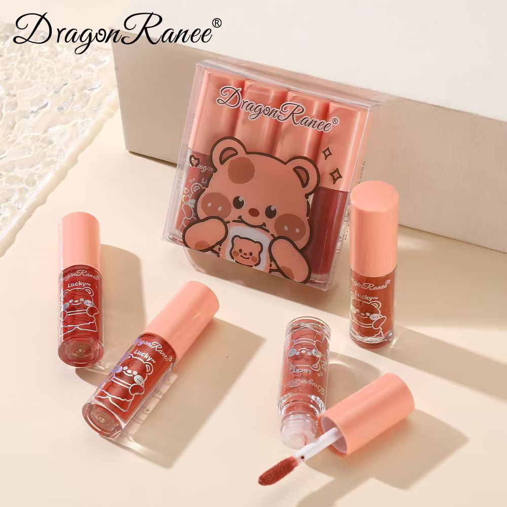 Dragon Ranee Long Lasting Lip Stain Set of 4 Lip gloss Waterproof Lip Color Kit